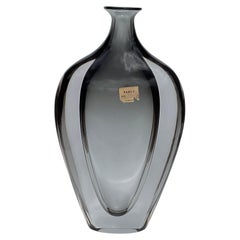 Große Flavio Poli Seguso Vetri D'Arte zugeschriebene Sommerso Kunstglas Murano Vase