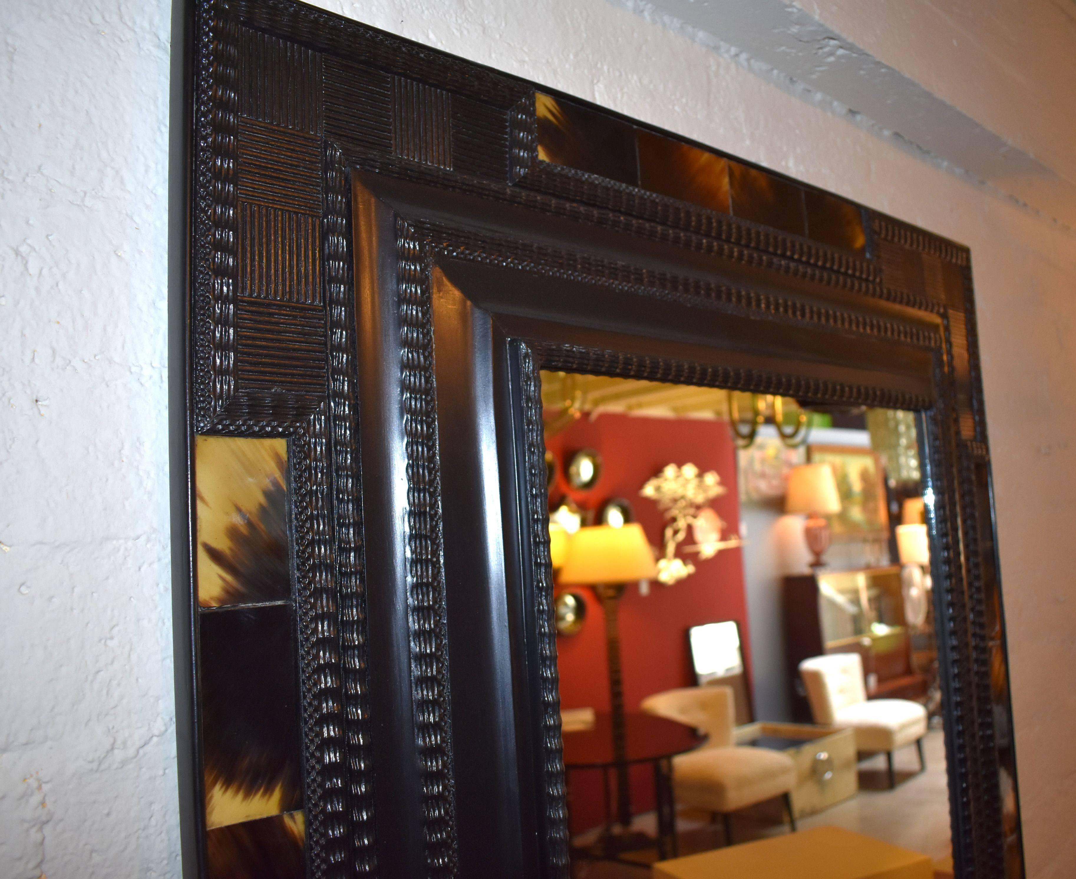 American Large Flemish Style Horn Mirror