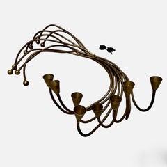 Large flexible Candelabra with 8 Candle Holders and 8 heavy Brass balls weights