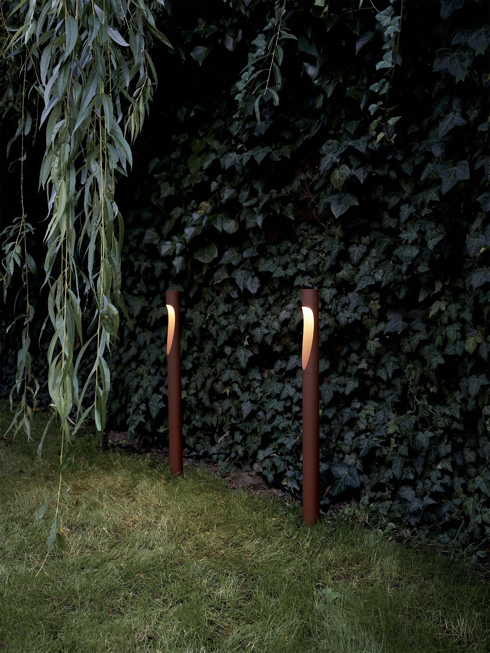 Cast Large 'Flindt Garden' Outdoor Bollard Light in Corten Red for Louis Poulsen For Sale