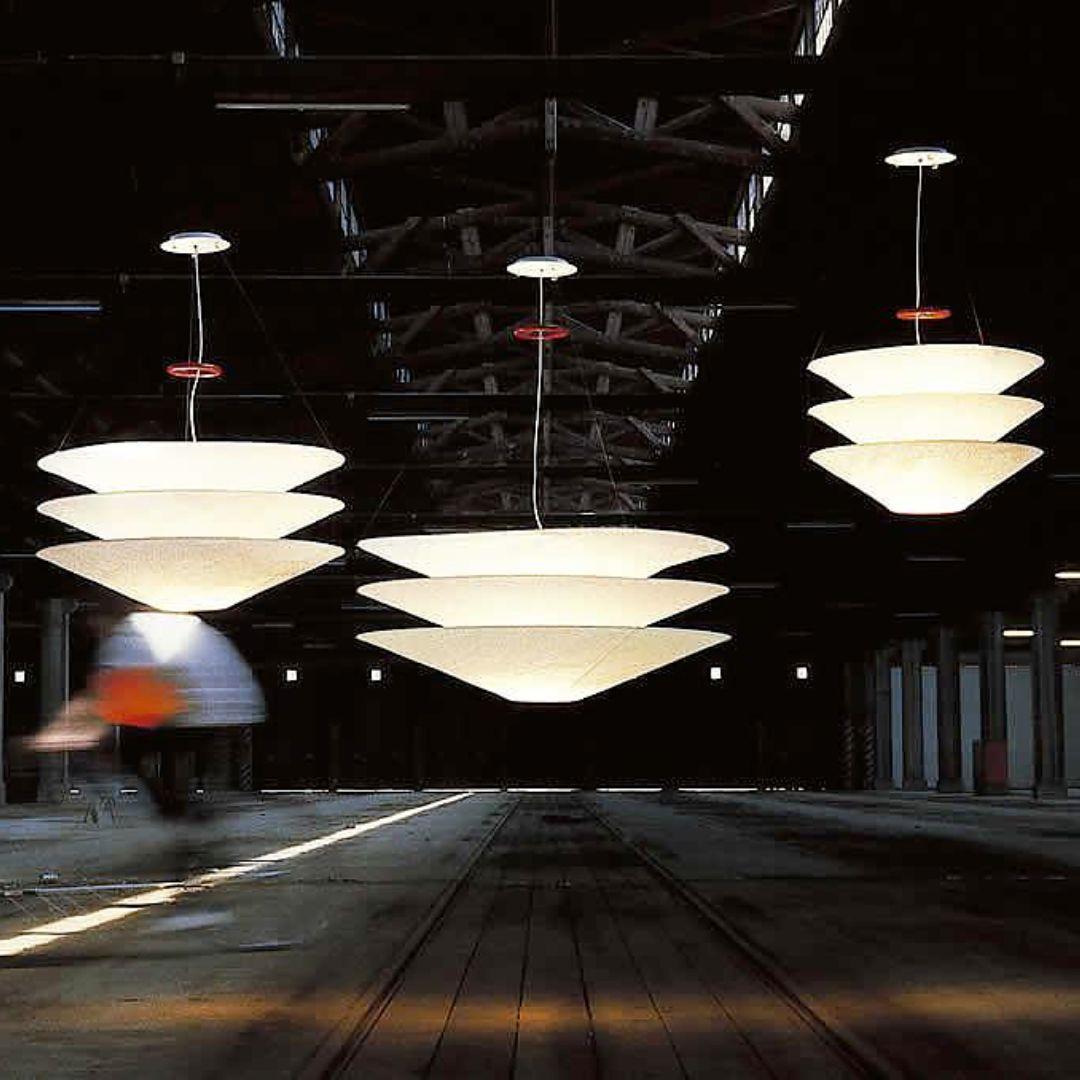 Grande lampe à suspension en papier japonais « Floration » d'Ingo Maurer en vente 1