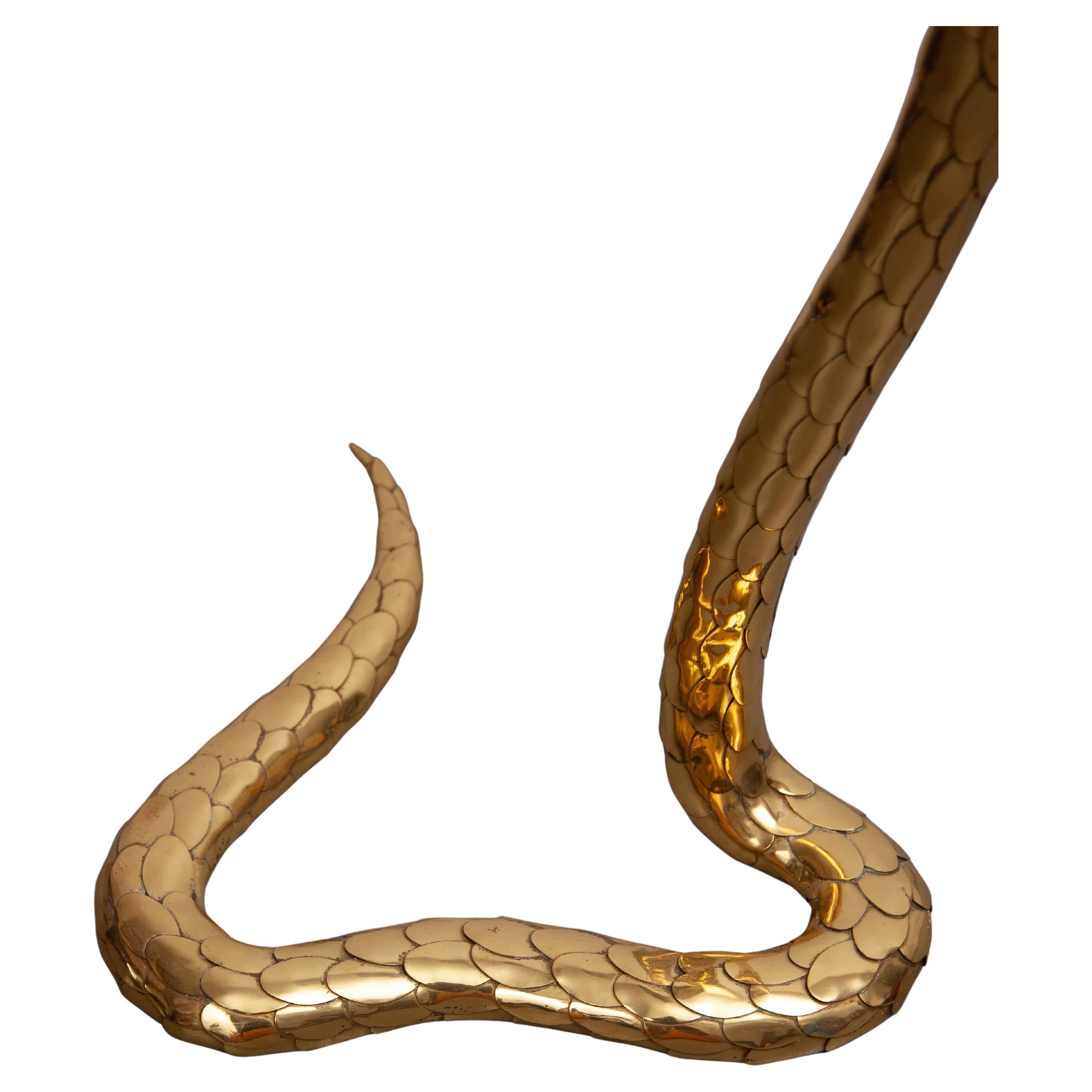 Grand lampadaire, sculpture de cobra signée par Alain Chevret, 1985, France Bon état - En vente à Antwerp, BE