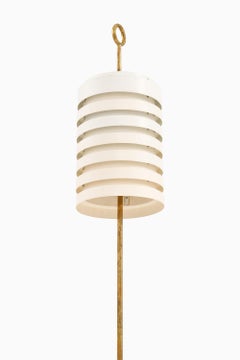 Large Floor Lamp in Brass, Black and White Metal by Hans-Agne Jakobsson, 1950's