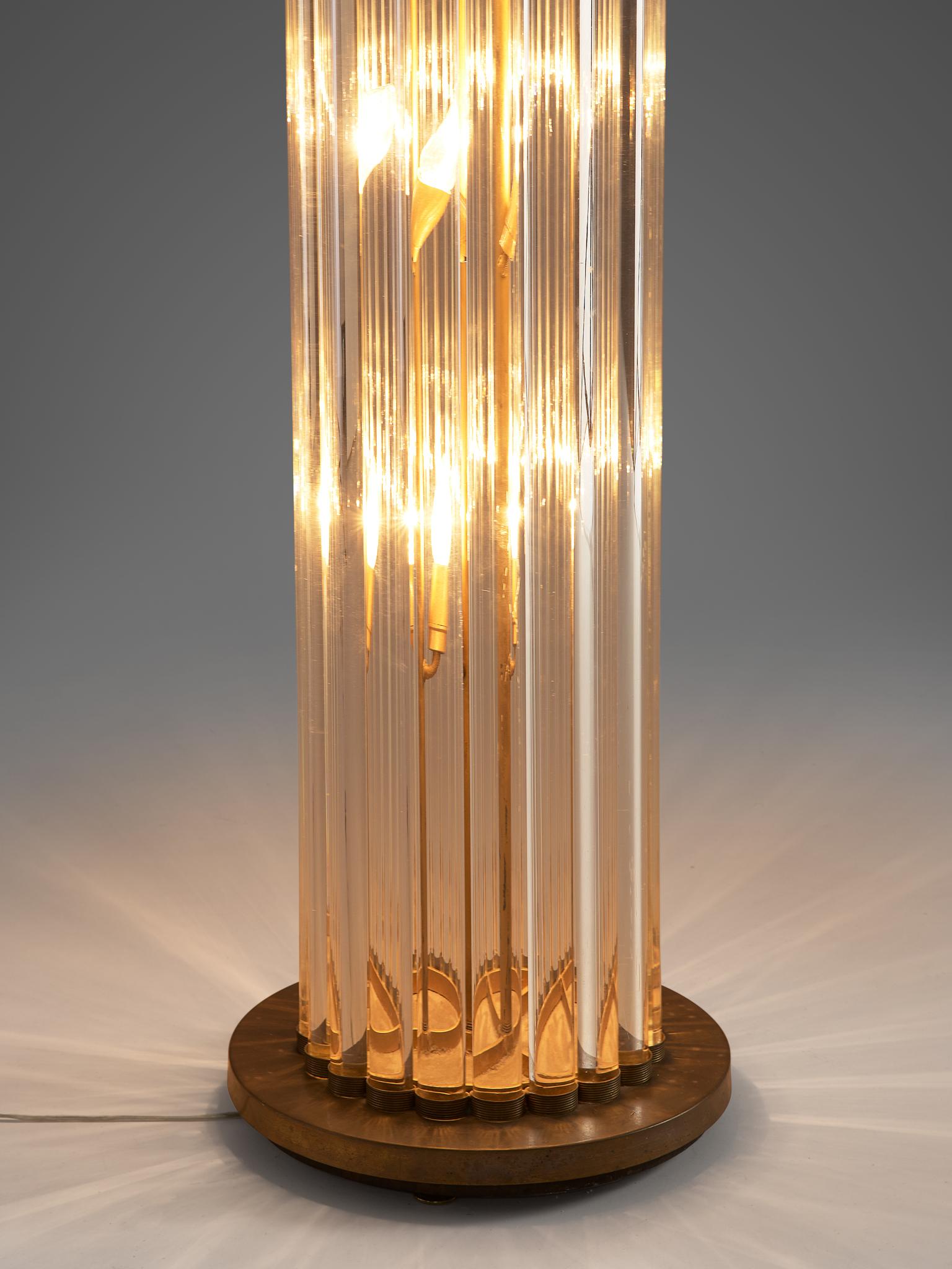 large glass floor lamp