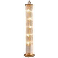 Large Floor Lamp in Glass and Brass