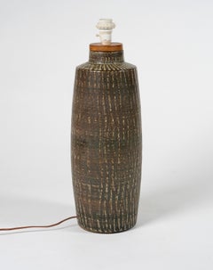 Large floor lamp in glazed stoneware by Gunnar Nylund, model "Rubus", 1950s