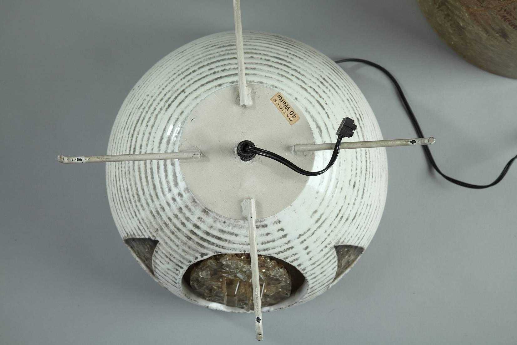 Grand lampadaire avec pied en céramique par Ateliers Accolay 4