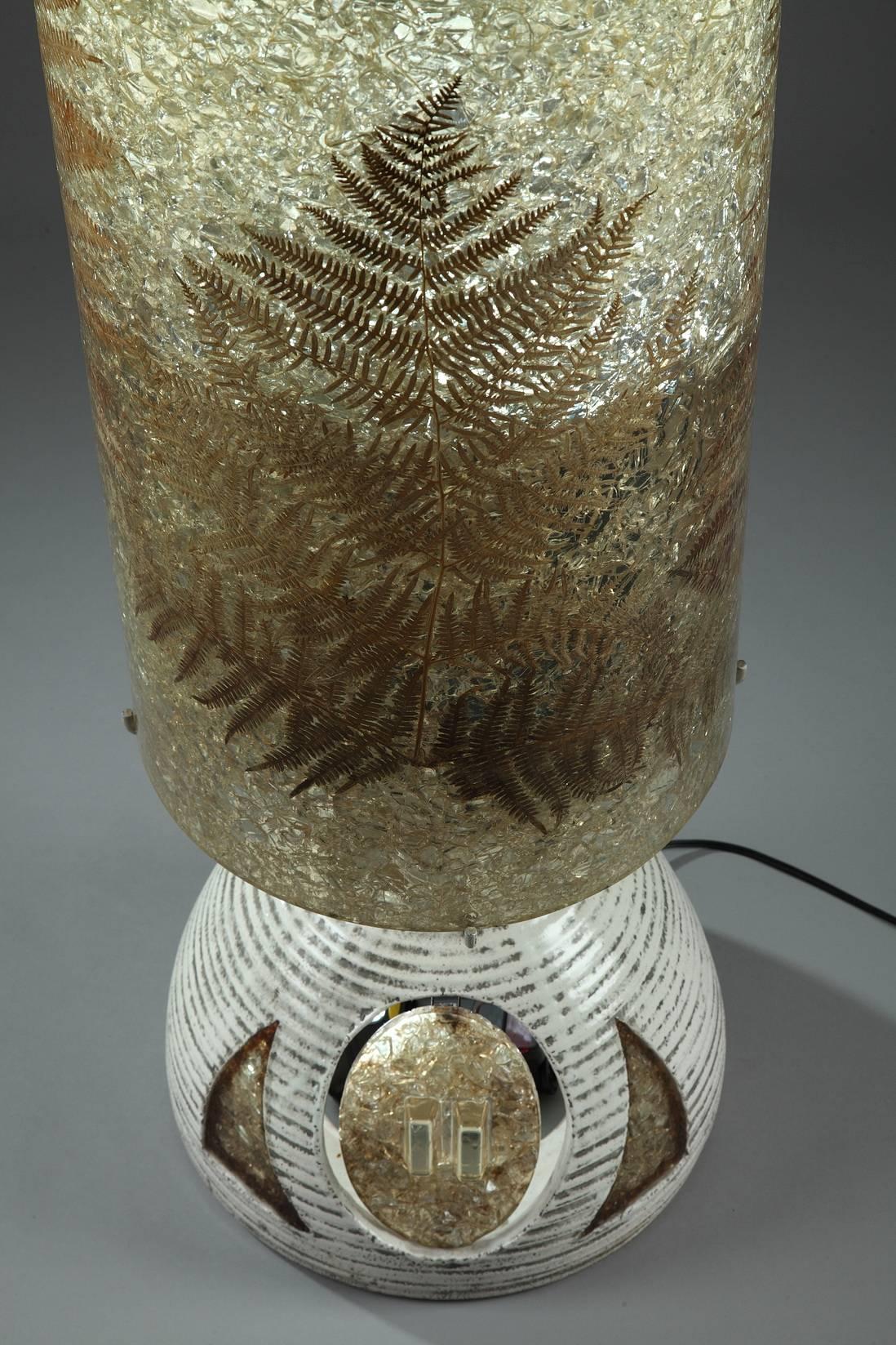 Céramique Grand lampadaire avec pied en céramique par Ateliers Accolay