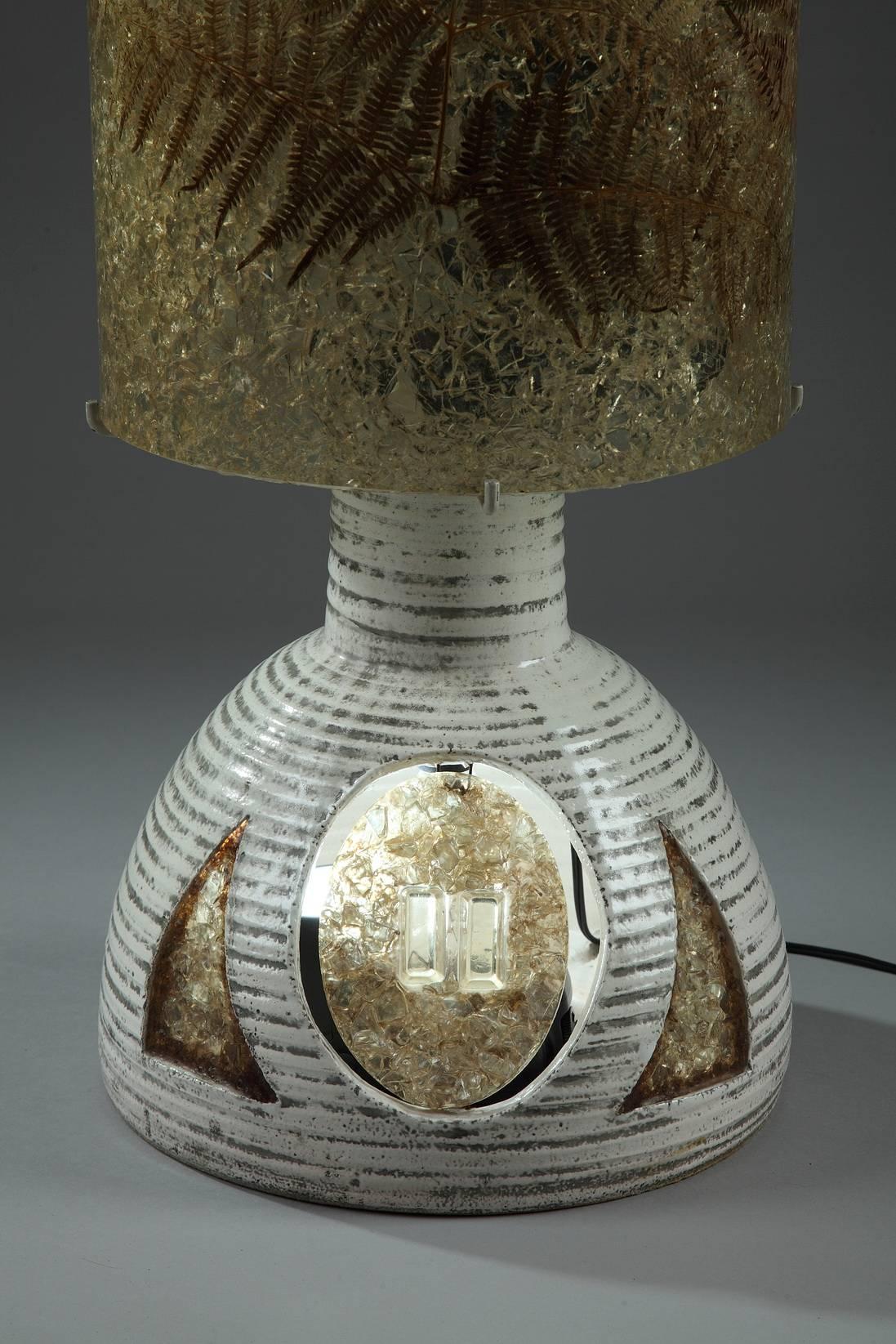 Grand lampadaire avec pied en céramique par Ateliers Accolay 1