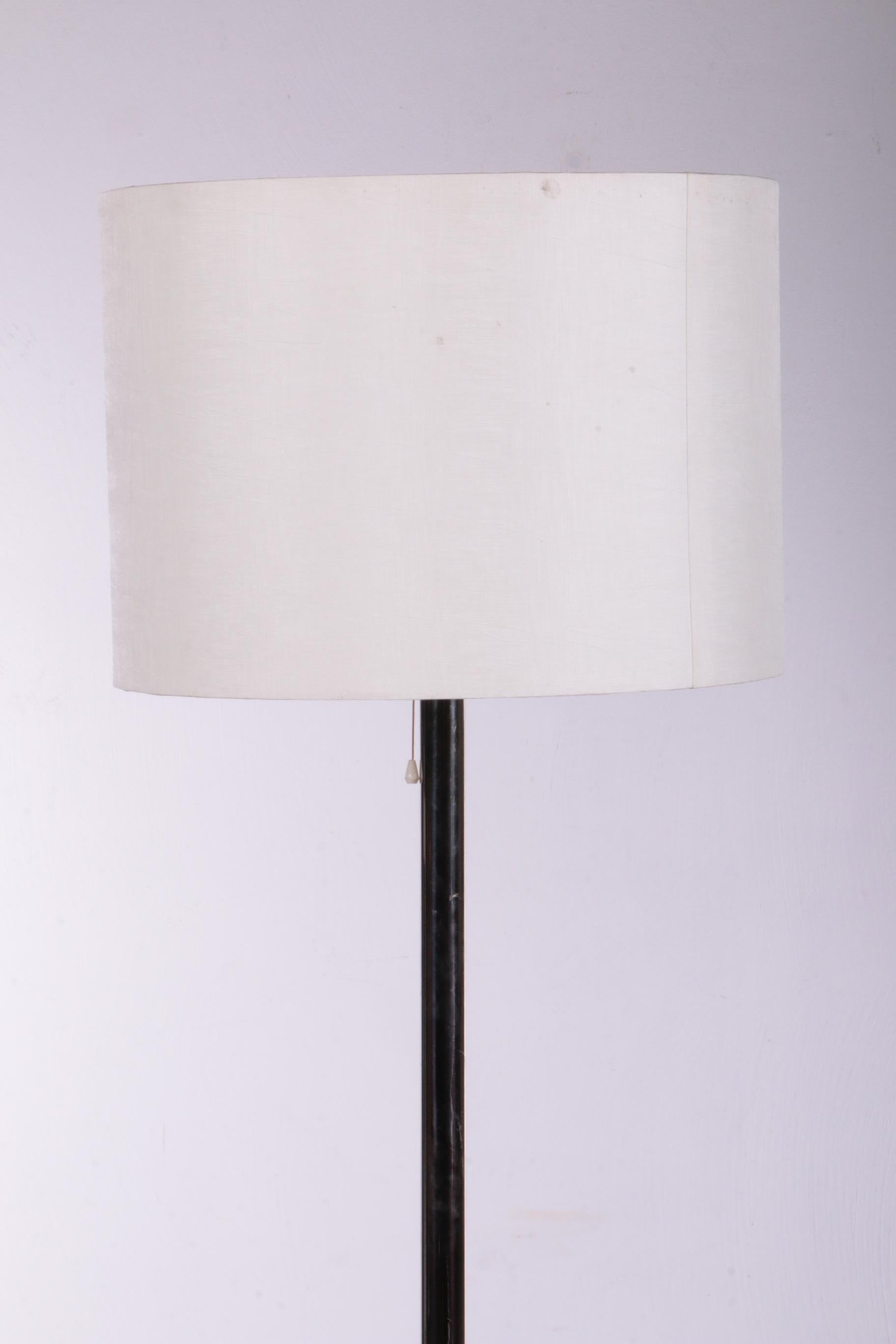 Large Floor Lamp with Chrome Stem and 3 Light Fittings in the Shade by Temde For Sale 5