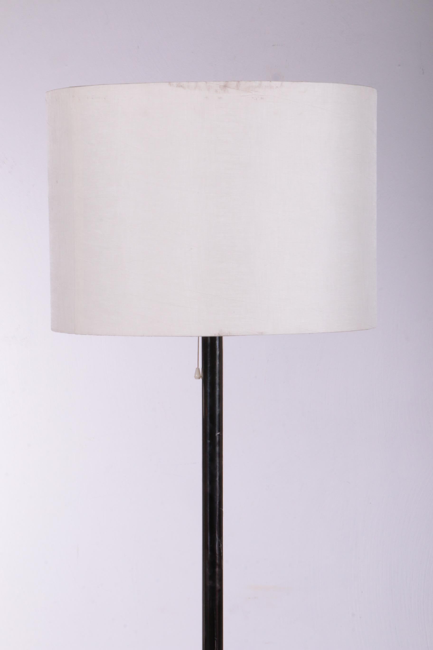 Large Floor Lamp with Chrome Stem and 3 Light Fittings in the Shade by Temde For Sale 6