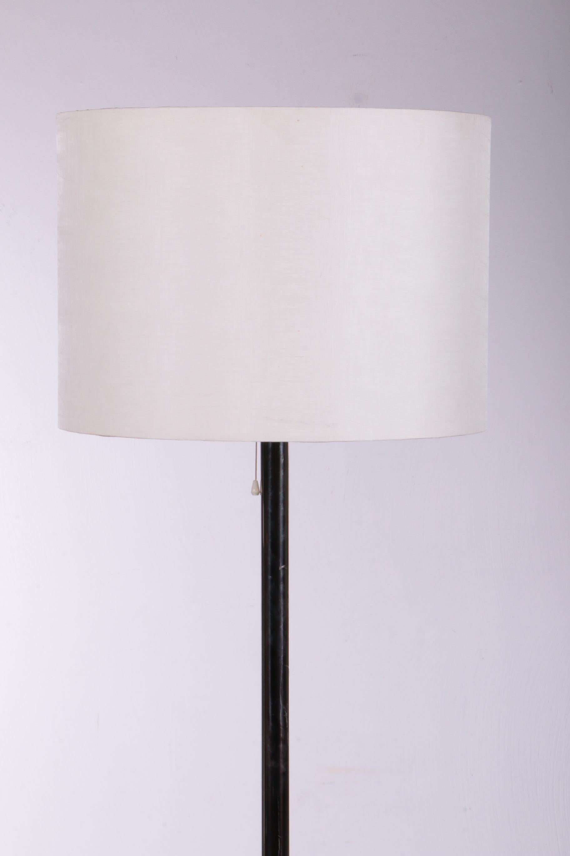 Large Floor Lamp with Chrome Stem and 3 Light Fittings in the Shade by Temde For Sale 7