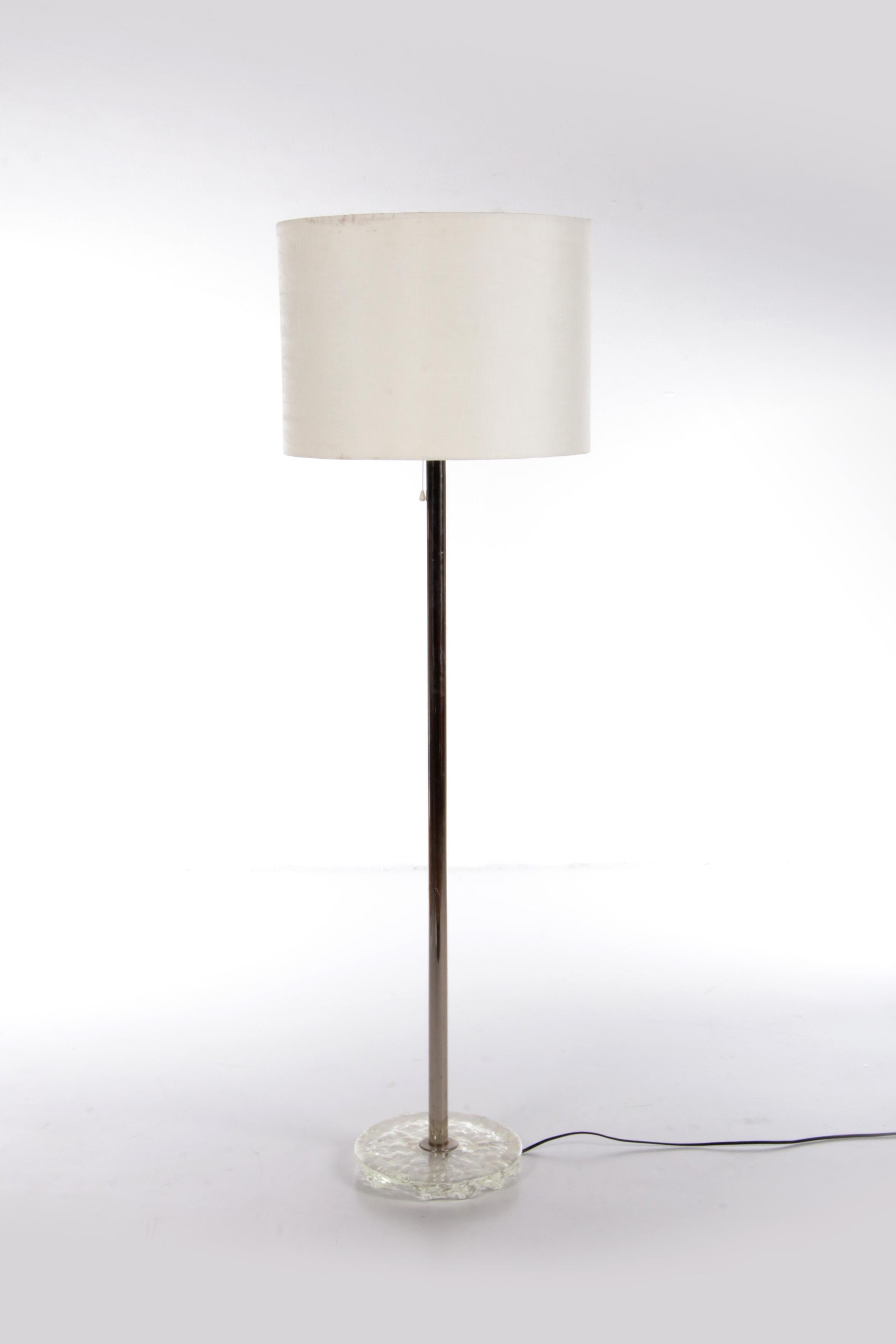Large Floor Lamp with Chrome Stem and 3 Light Fittings in the Shade by Temde For Sale 9