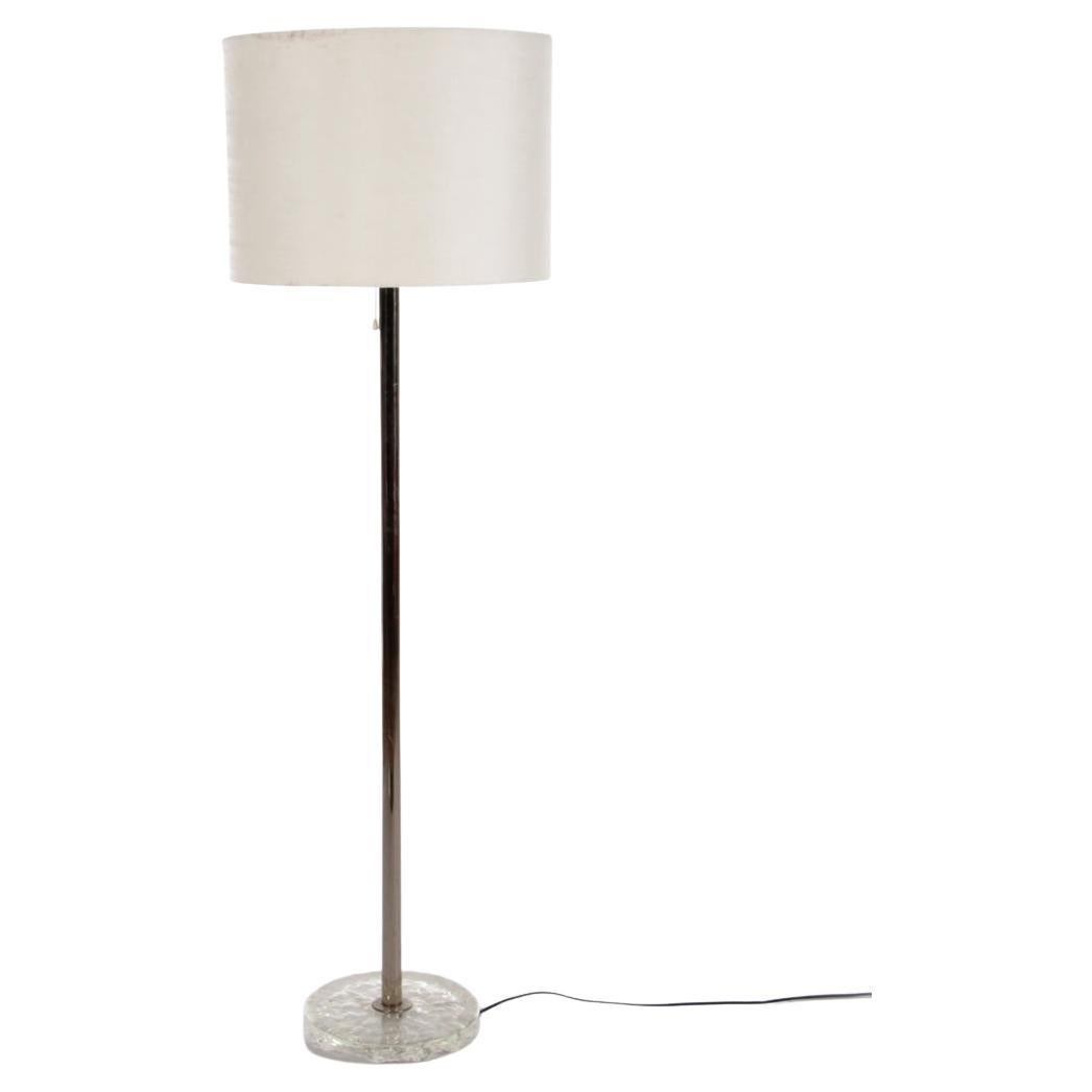 Large Floor Lamp with Chrome Stem and 3 Light Fittings in the Shade by Temde For Sale