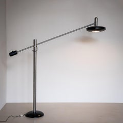 Large Floor Lamp with Long Arm, attributed to Selenova, Italy, Mid-20th Century
