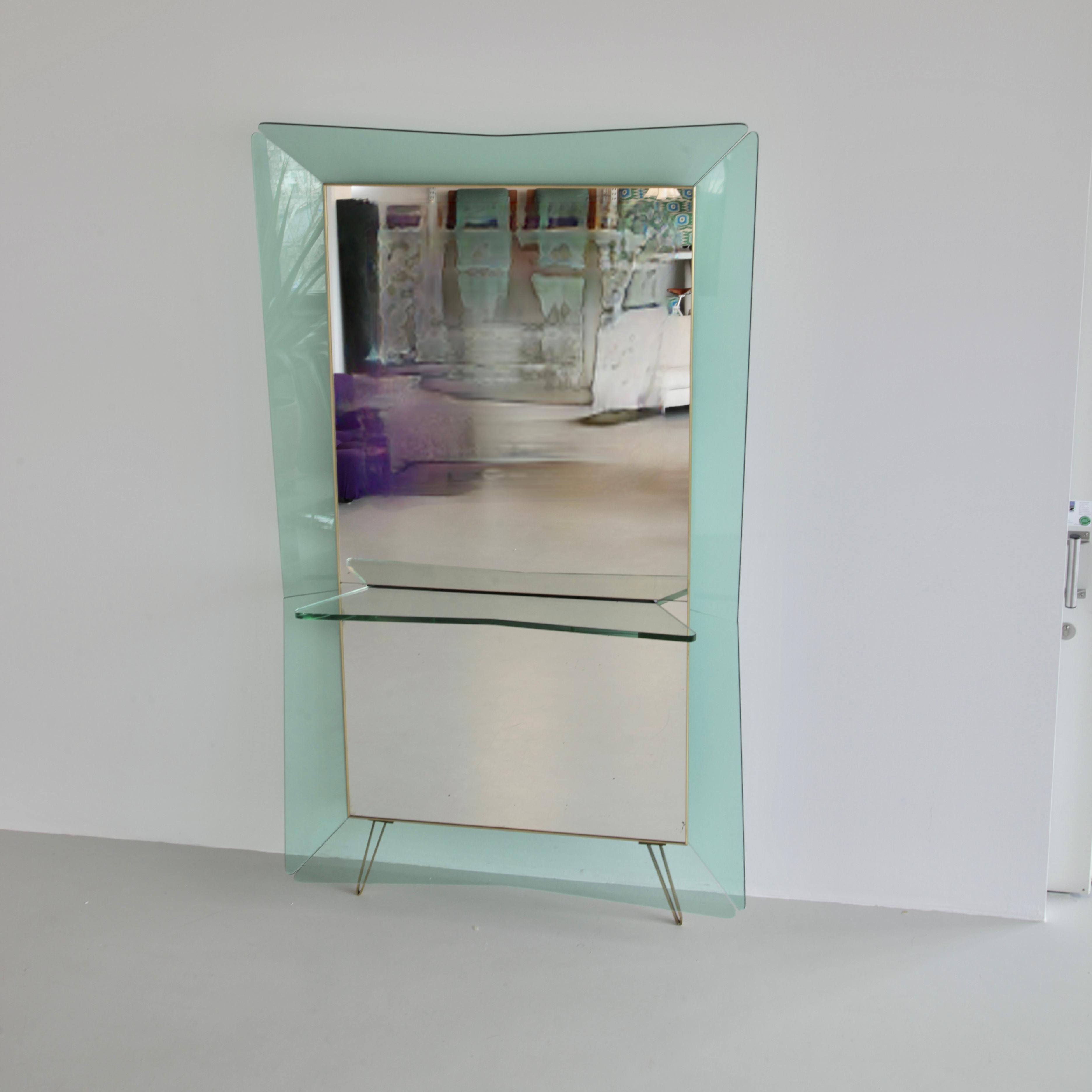 Mid-Century Modern Large Floor Mirror by Cristal Art, Italy 1950s/ 1960s