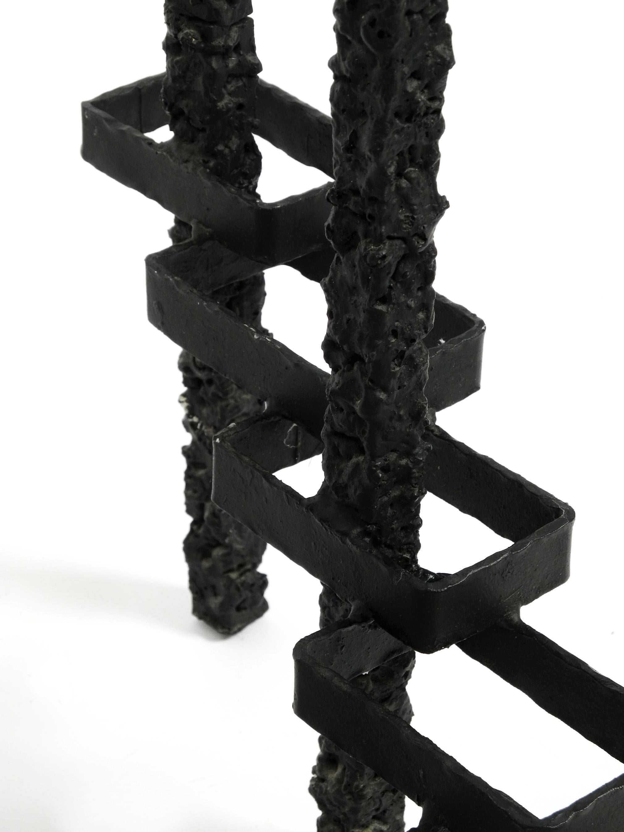 Large Floor or Table Candle Holder Made of Wrought Iron in Brutalist Design  For Sale 5
