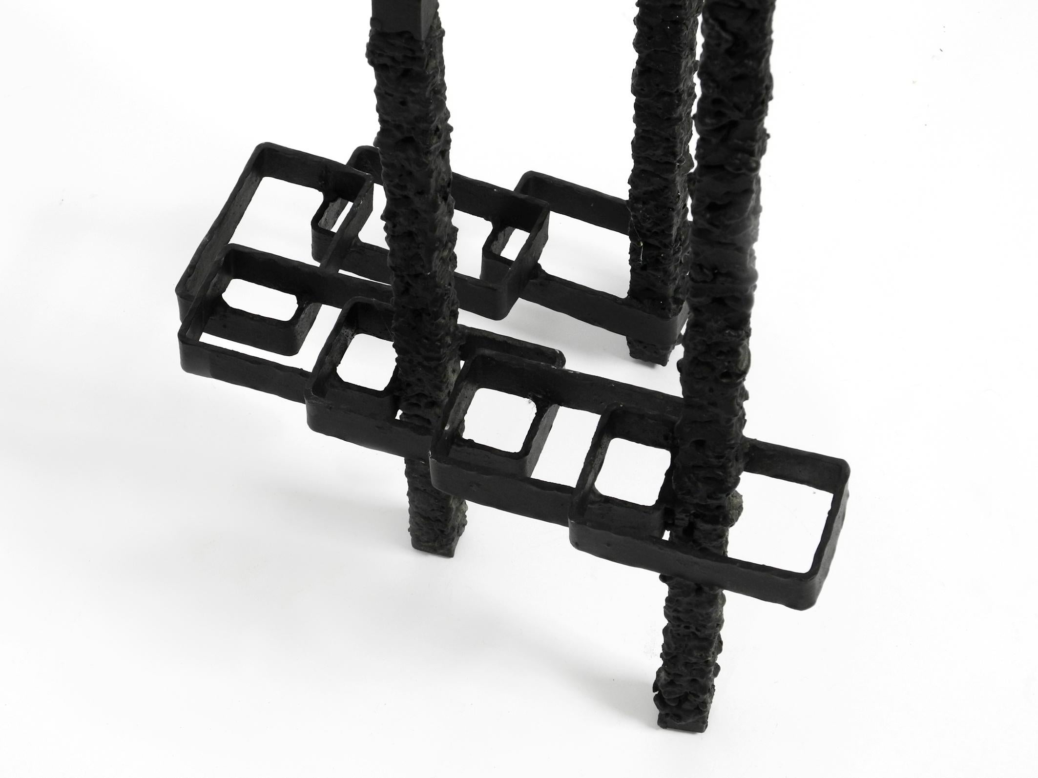Large Floor or Table Candle Holder Made of Wrought Iron in Brutalist Design  For Sale 6