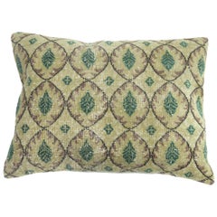 Grand coussin de tapis turc à touches Muave beige et vert, grande taille