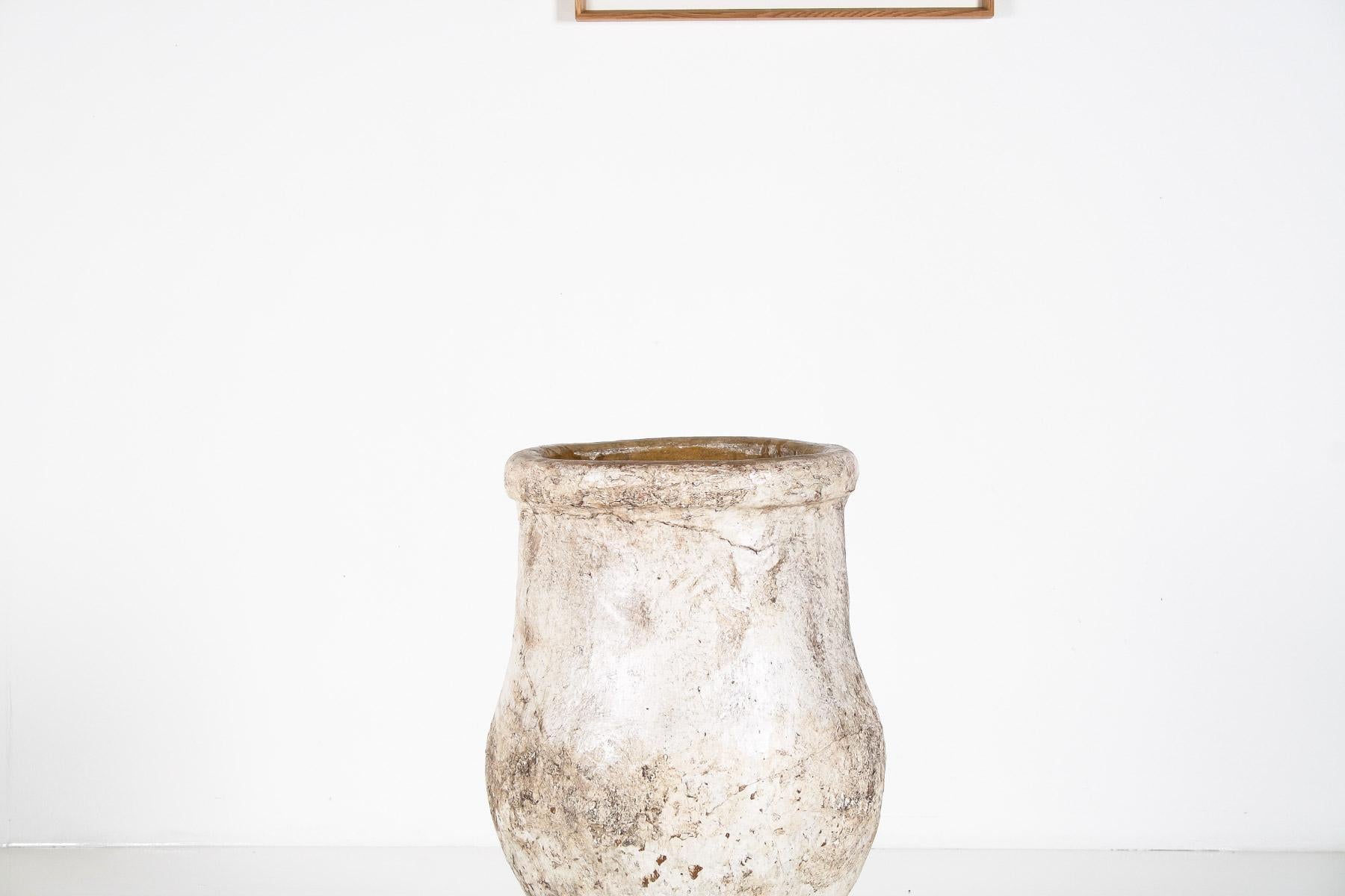 Terracotta Large Floor Standing Amphora Olive Pot Garden Planter with Weathered Aged Patina