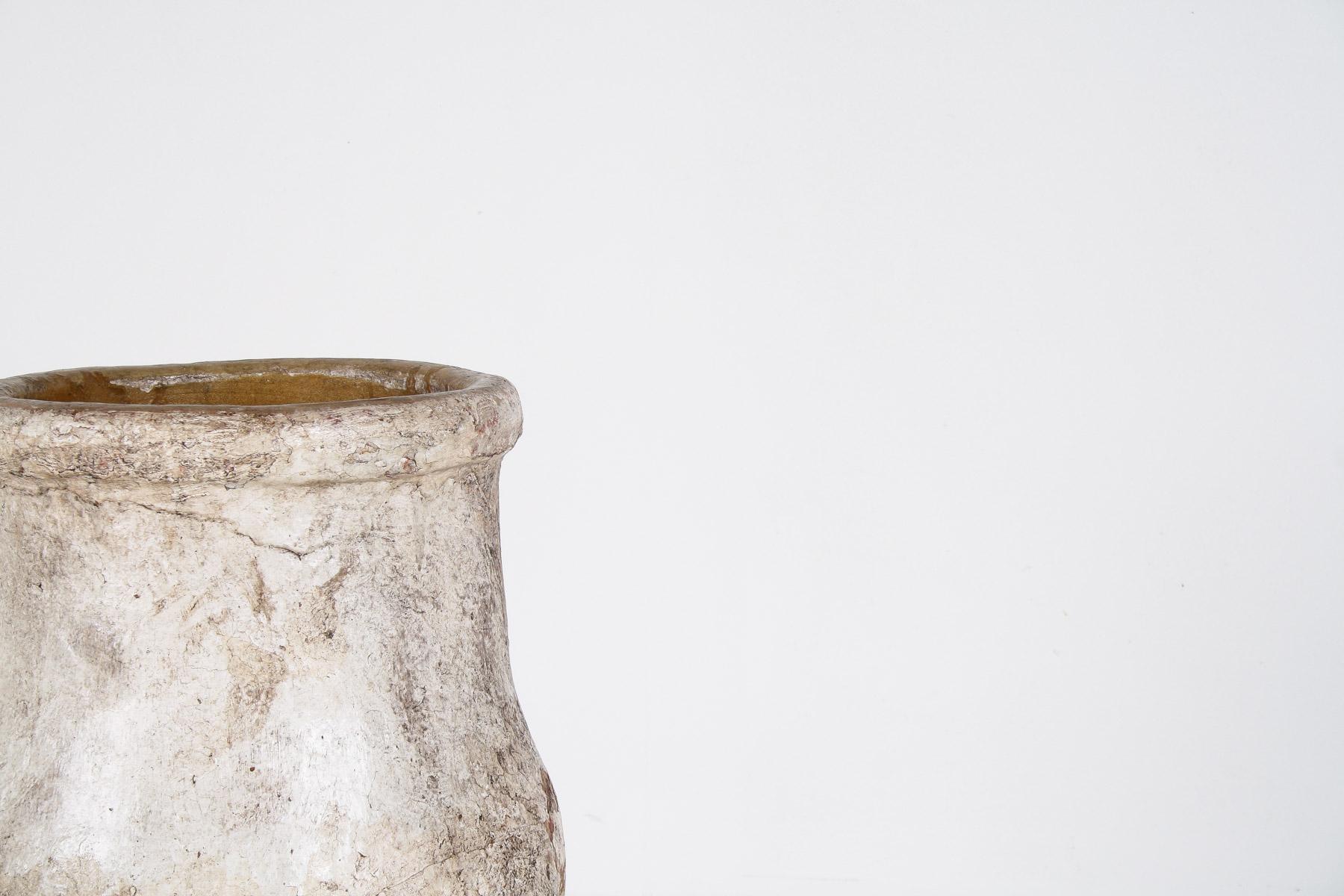 Large Floor Standing Amphora Olive Pot Garden Planter with Weathered Aged Patina 1