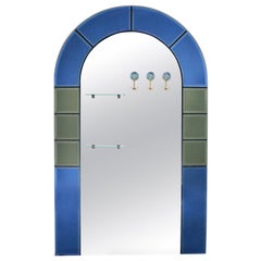 Large Floor Standing Hall Mirror with Coat Hooks