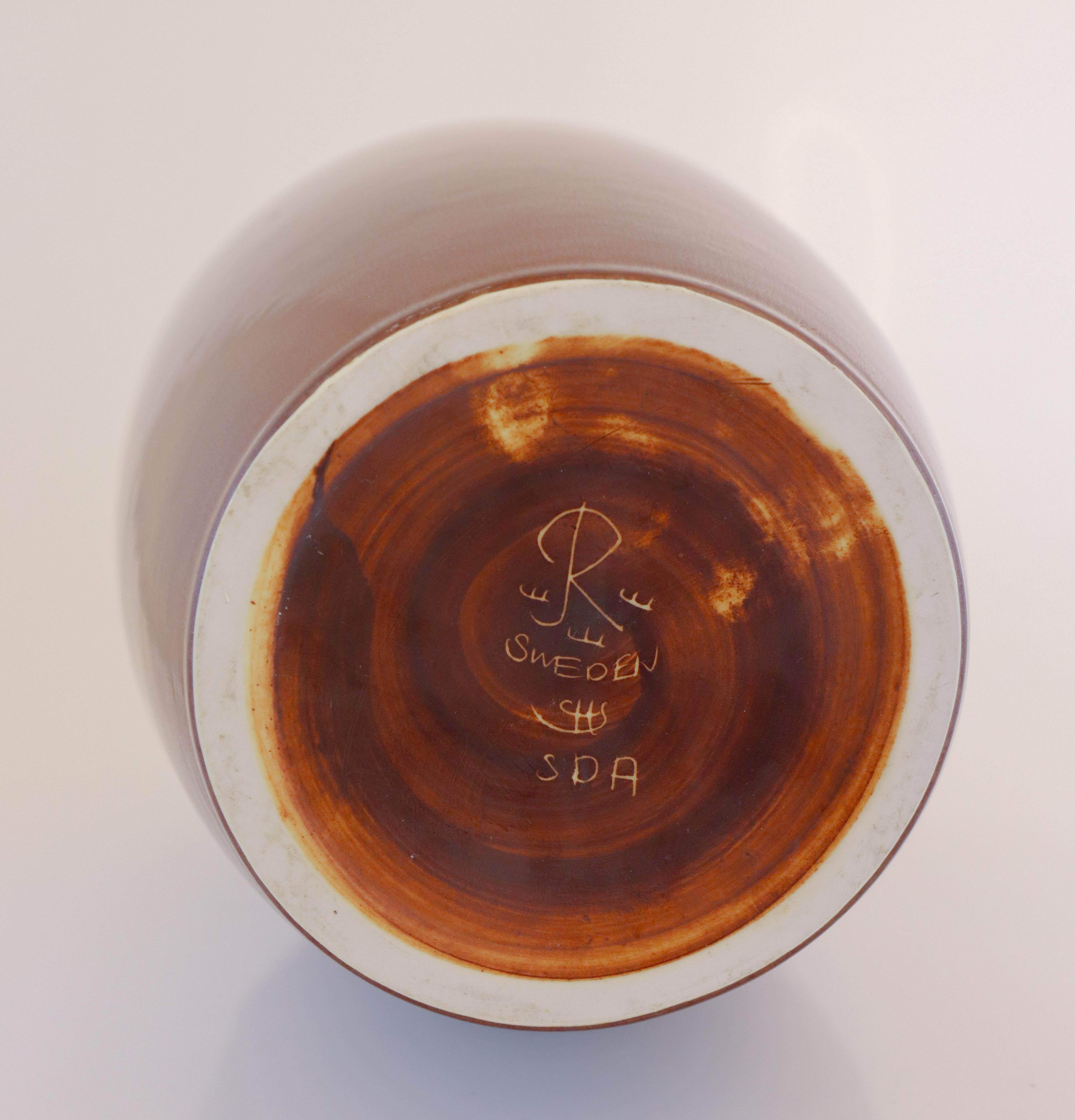 Gran jarrón de suelo, Carl-Harry Stålhane, Rörstrand años 50, Gres marrón 1