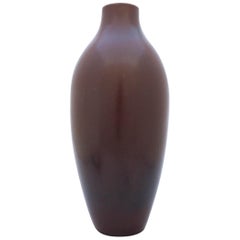 Large Floor Vase, Carl-Harry Stålhane, Rörstrand 1950s, Brown Stoneware