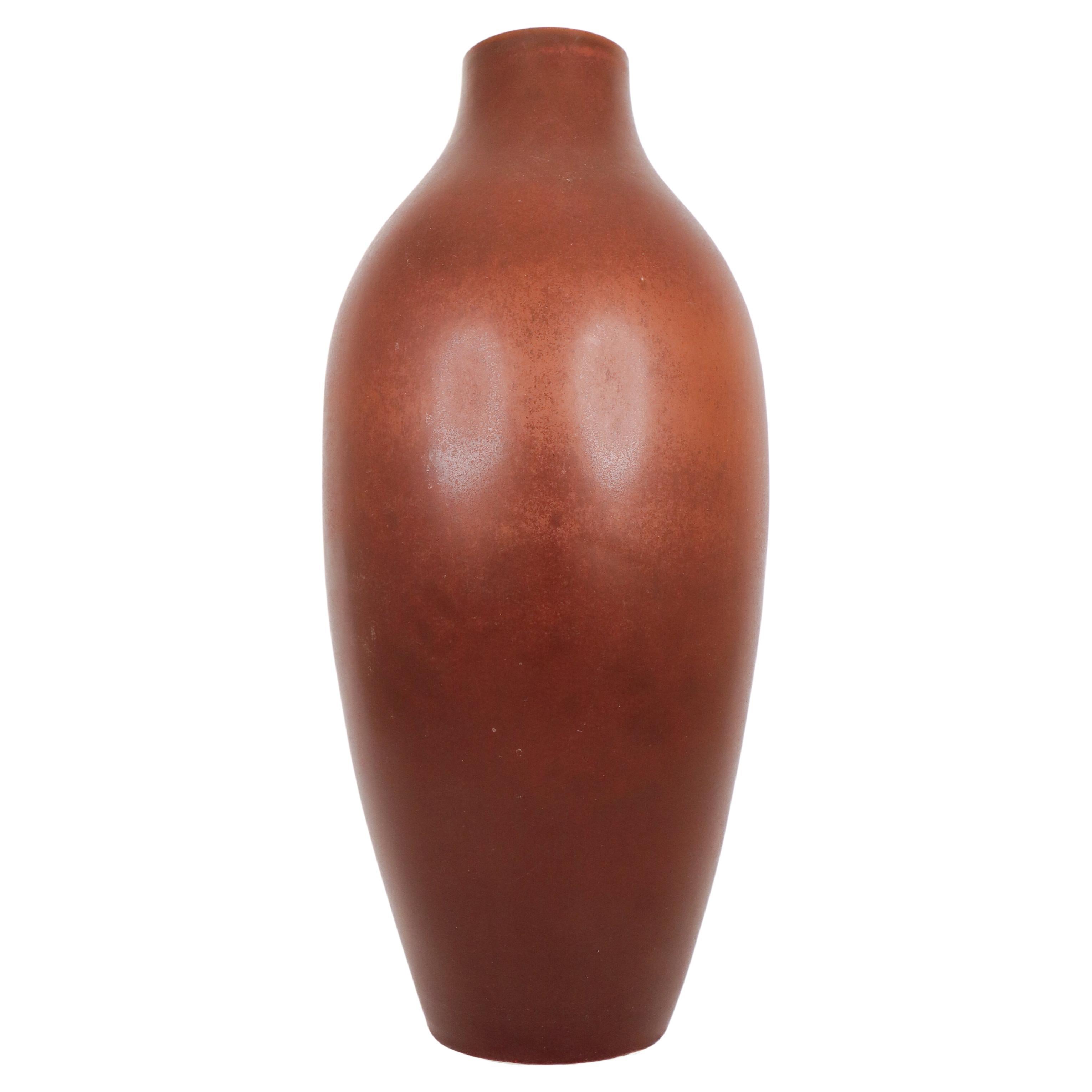 Large Floor Vase, Carl-Harry Stålhane, Rörstrand 1950s, Brown Stoneware For Sale