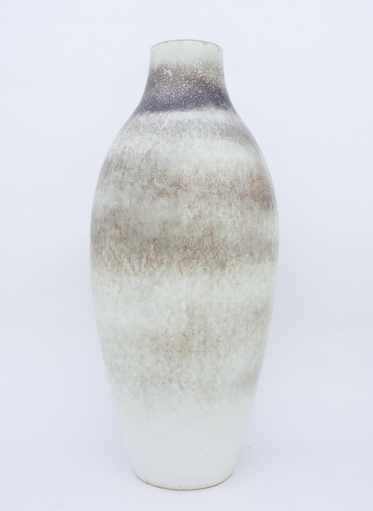 Scandinavian Modern Large Floor Vase, Carl-Harry Stålhane, Rörstrand 1950s, Grey Speckled Stoneware For Sale
