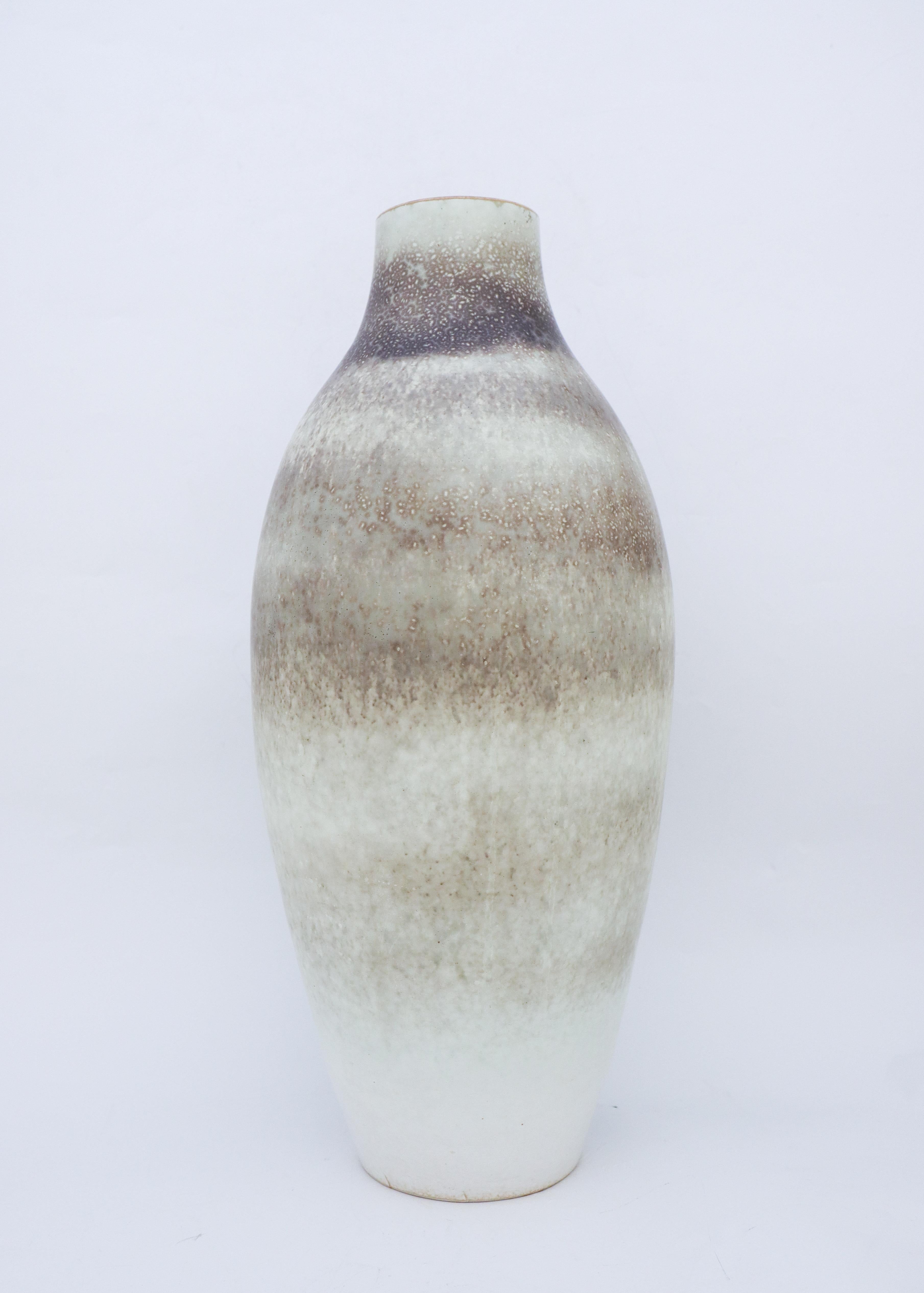 20th Century Large Floor Vase, Carl-Harry Stålhane, Rörstrand 1950s, Grey Speckled Stoneware