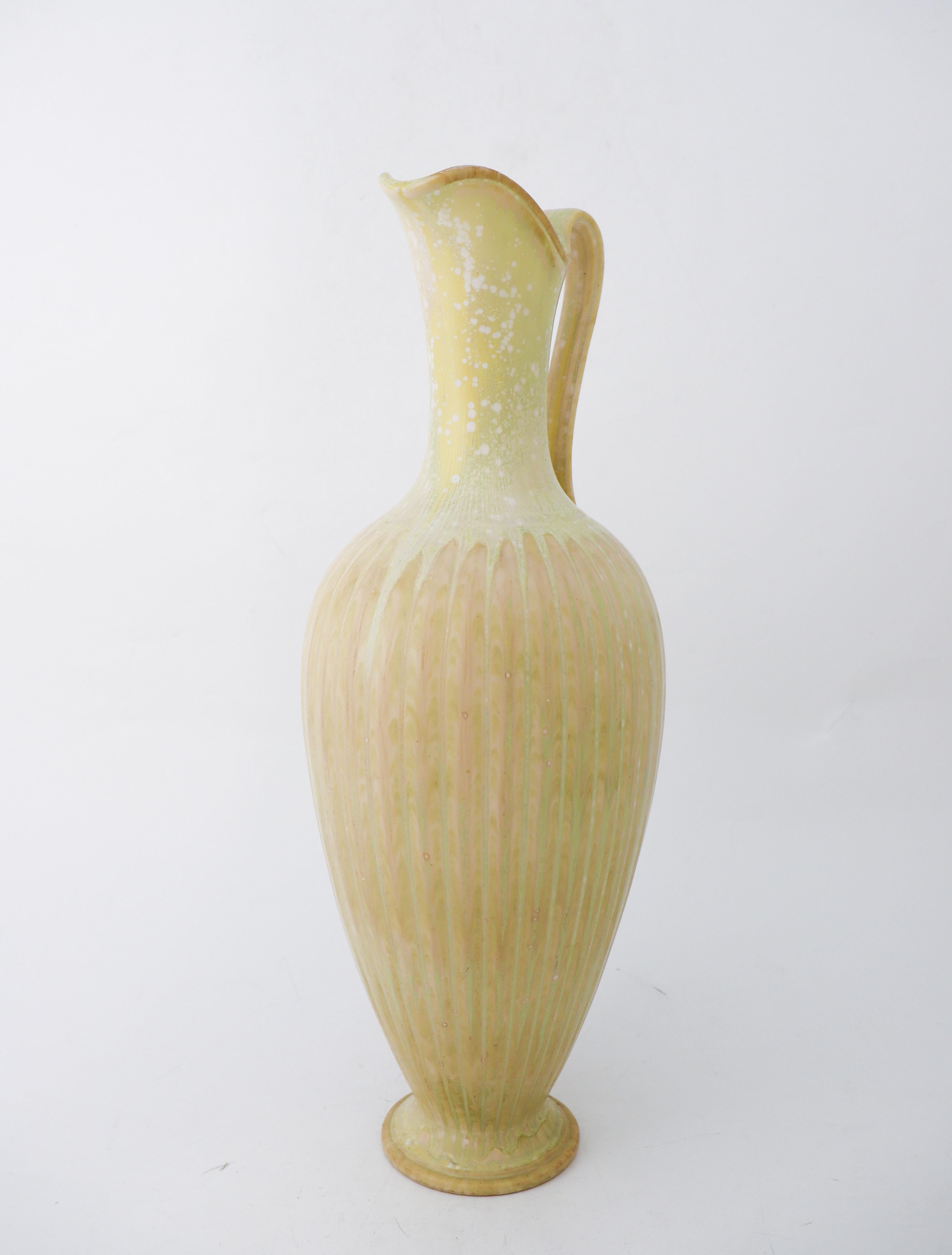 Swedish Large Floor Vase - Green Speckled Glaze - Gunnar Nylund Rörstrand  For Sale