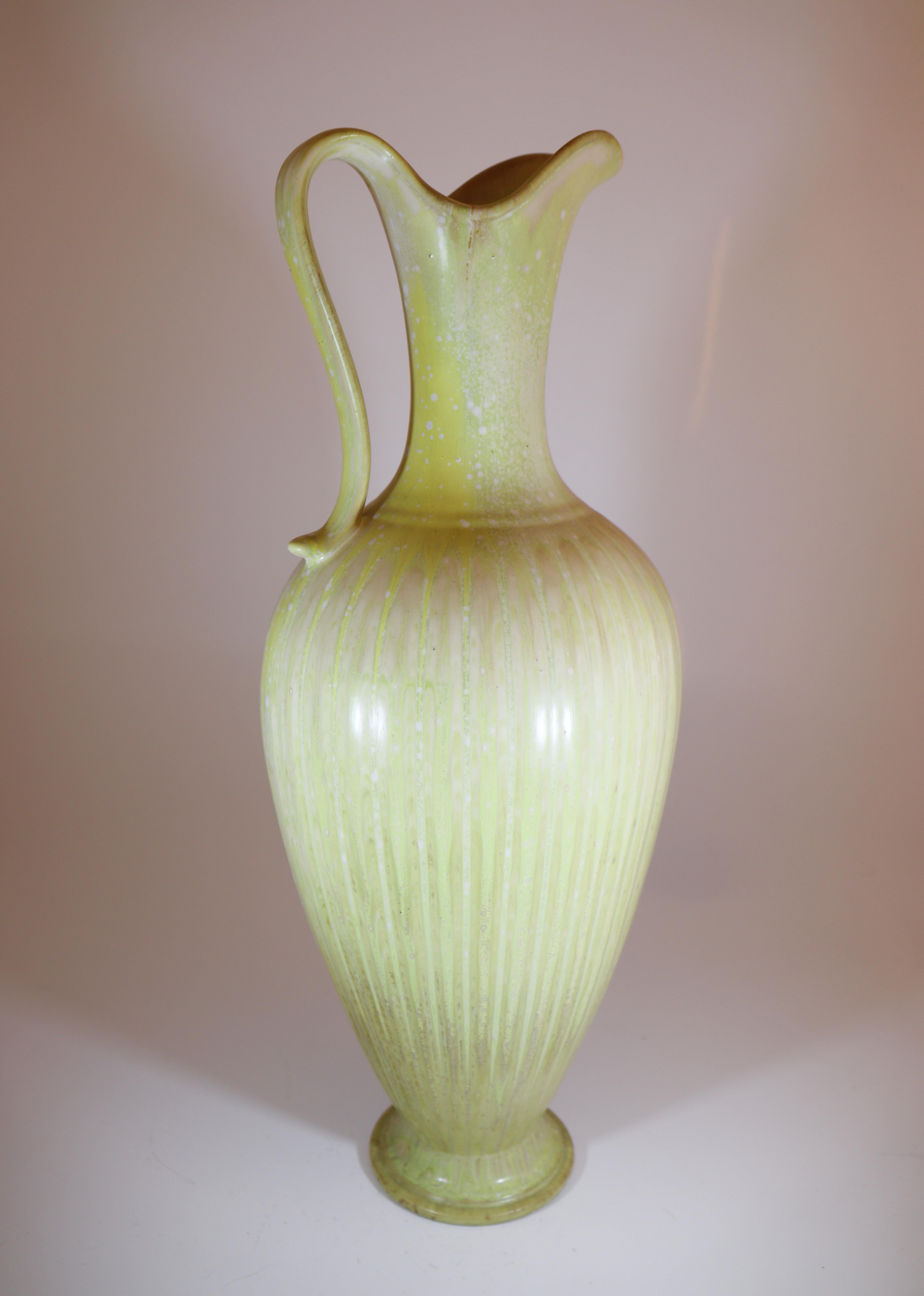 Ceramica Vaso da terra grande - Smalto verde screziato - Gunnar Nylund Rörstrand in vendita