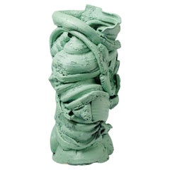 Large floor vase in green glazed ceramic by Patrick Crulis, 2022