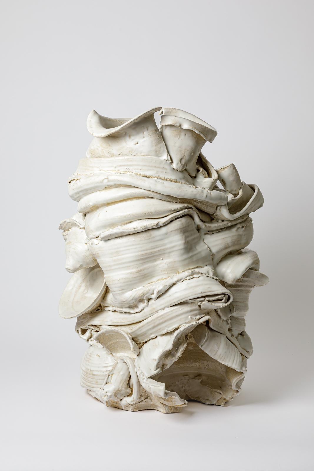 Grand vase de sol en céramique émaillée blanche de Patrick Crulis, 2025 Neuf - En vente à Saint-Ouen, FR