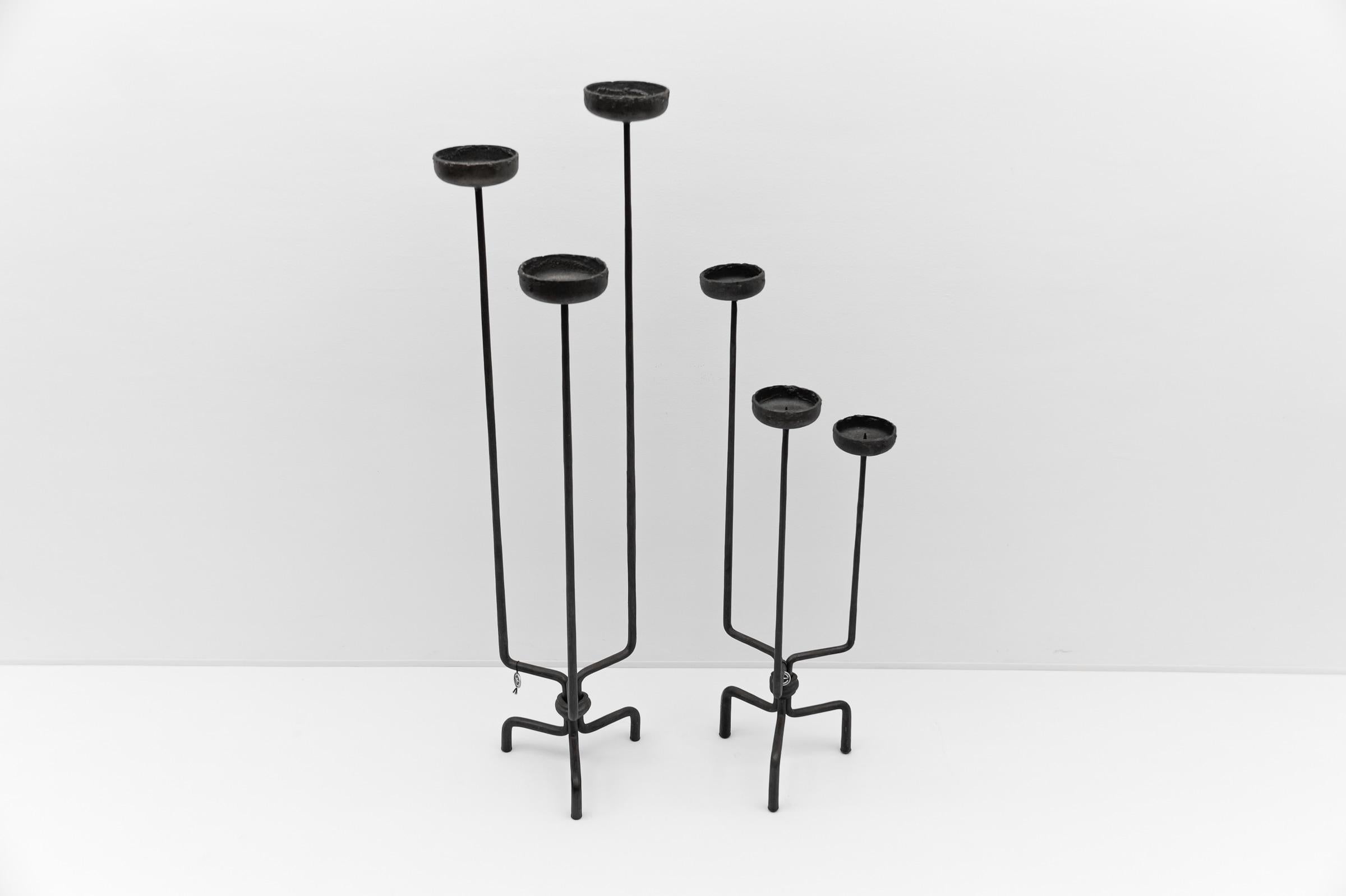 Large Floor Wrought Candle Holder by Manfred Bredohl Vulkanschmiede, 1970s For Sale 3