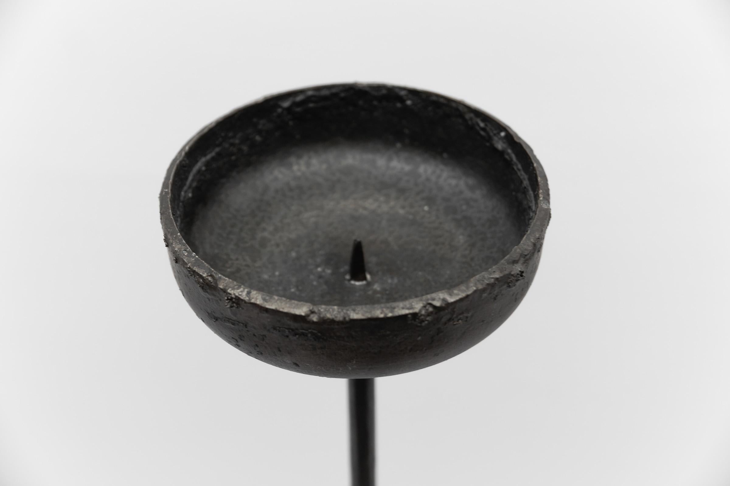 Large Floor Wrought Candle Holder by Manfred Bredohl Vulkanschmiede, 1970s In Good Condition For Sale In Nürnberg, Bayern