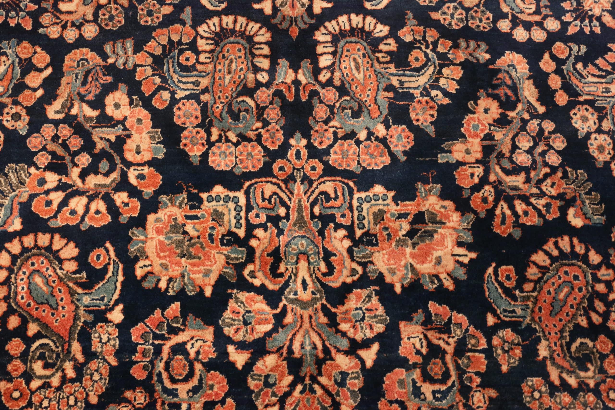 Hand-Knotted Nazmiyal Collection Floral Antique Persian Sarouk Rug. 10 ft x 17 ft For Sale