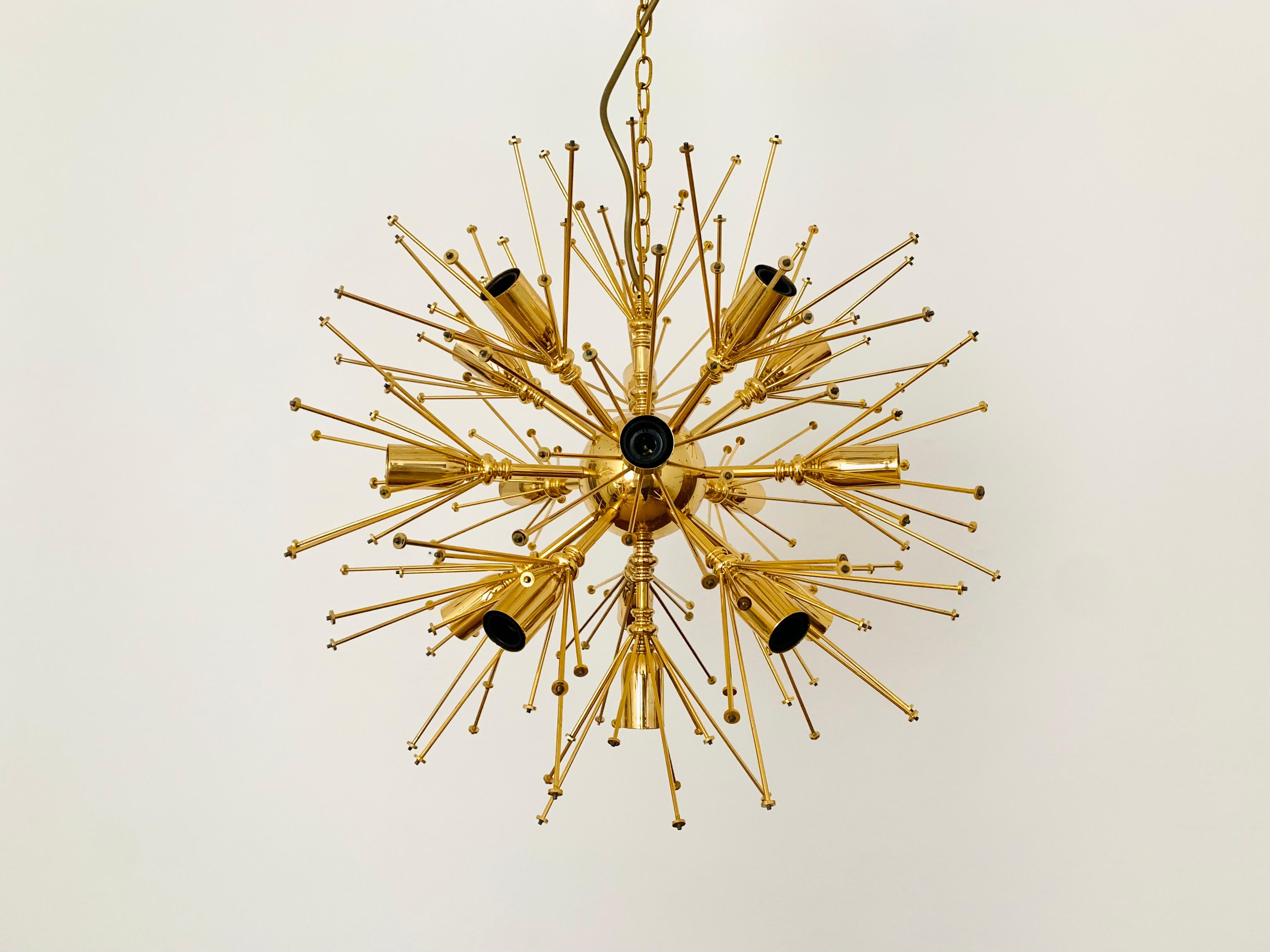 Large Floral Ball Chandelier by Palwa For Sale 6