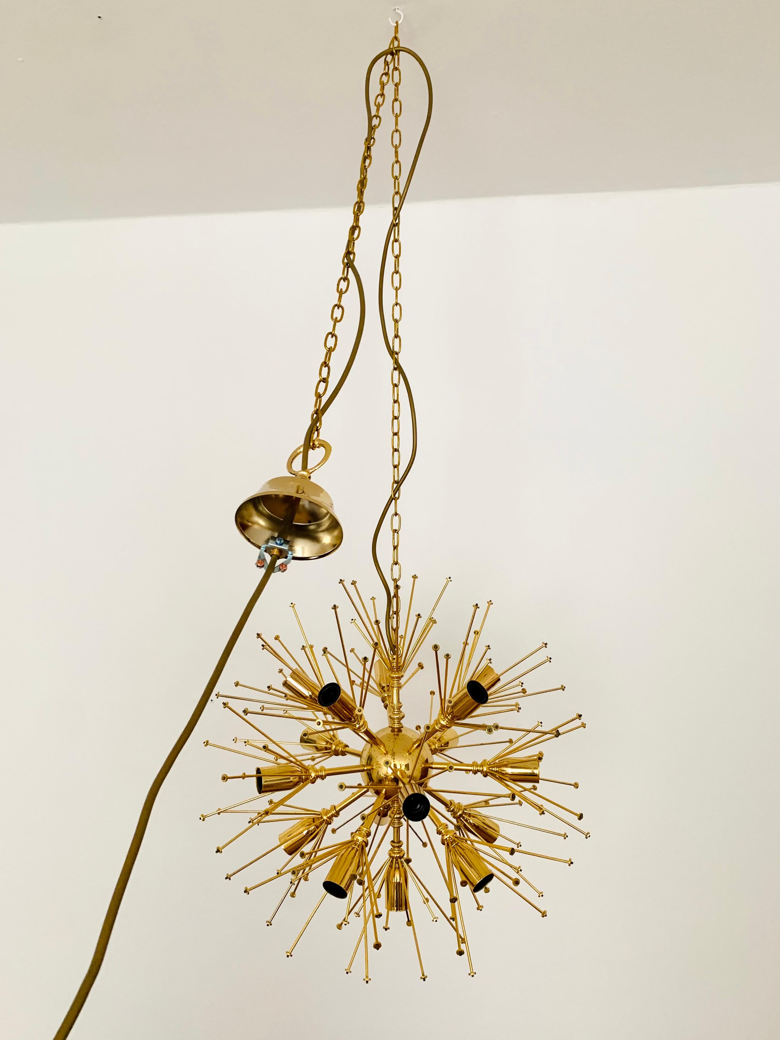 Large Floral Ball Chandelier by Palwa For Sale 7