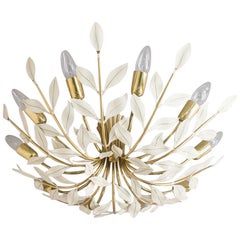 Large Floral Brass Sputnik Flush Mount by Vereinigten Werkstätten München