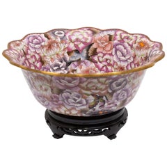 Large Floral Cloisonné Center Bowl