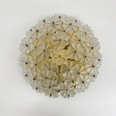 Grande lampada a filo in cristallo floreale di Ernst Palme , anni '70