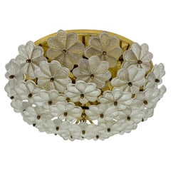 Grande lampada a filo in cristallo floreale di Ernst Palme , anni '70