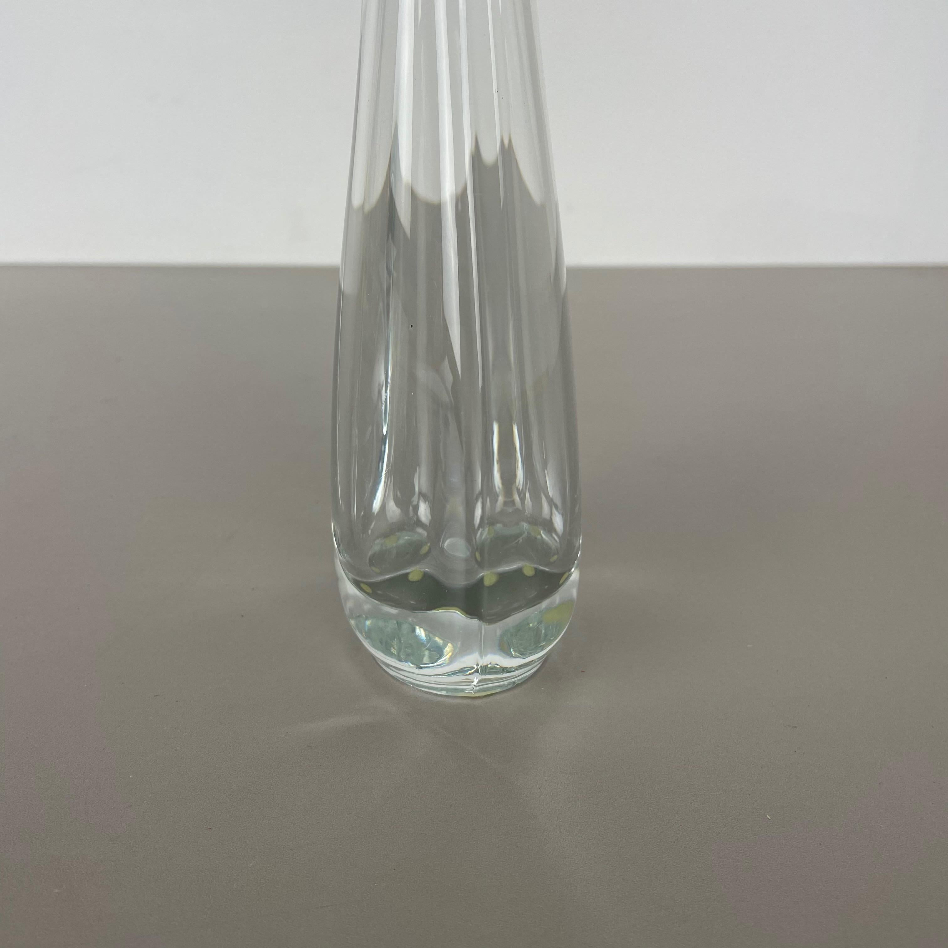Große geblümte Kristallglasvase von Art Vannes, Flavio Poli, Frankreich, 1970er Jahre im Angebot 3