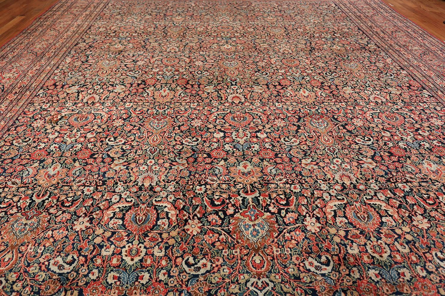 Hand-Knotted Antique Persian Khorassan Rug. Size: 13' 3