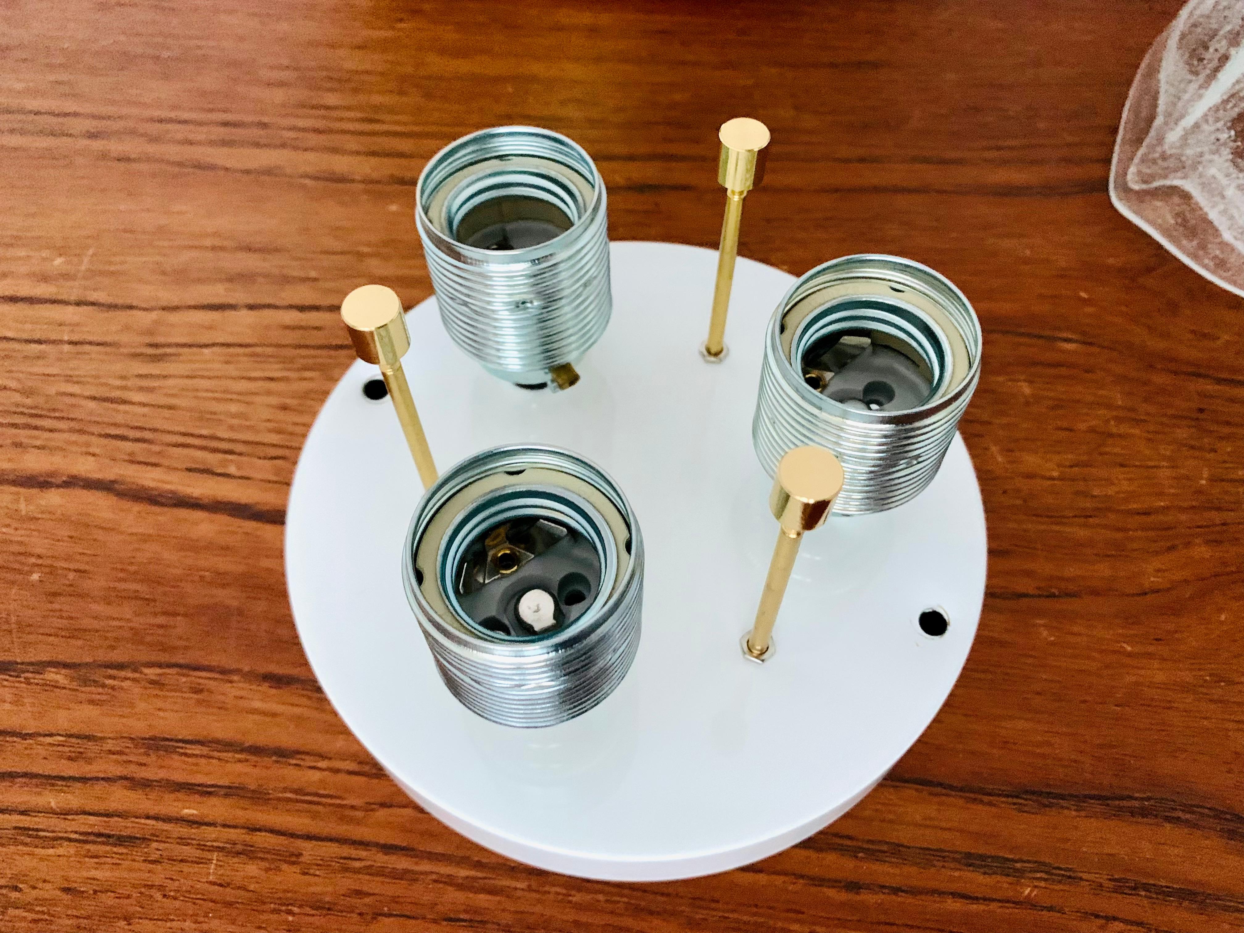 Flush Light grande in vetro ghiaccio floreale di Glashütte Limburg in vendita 7