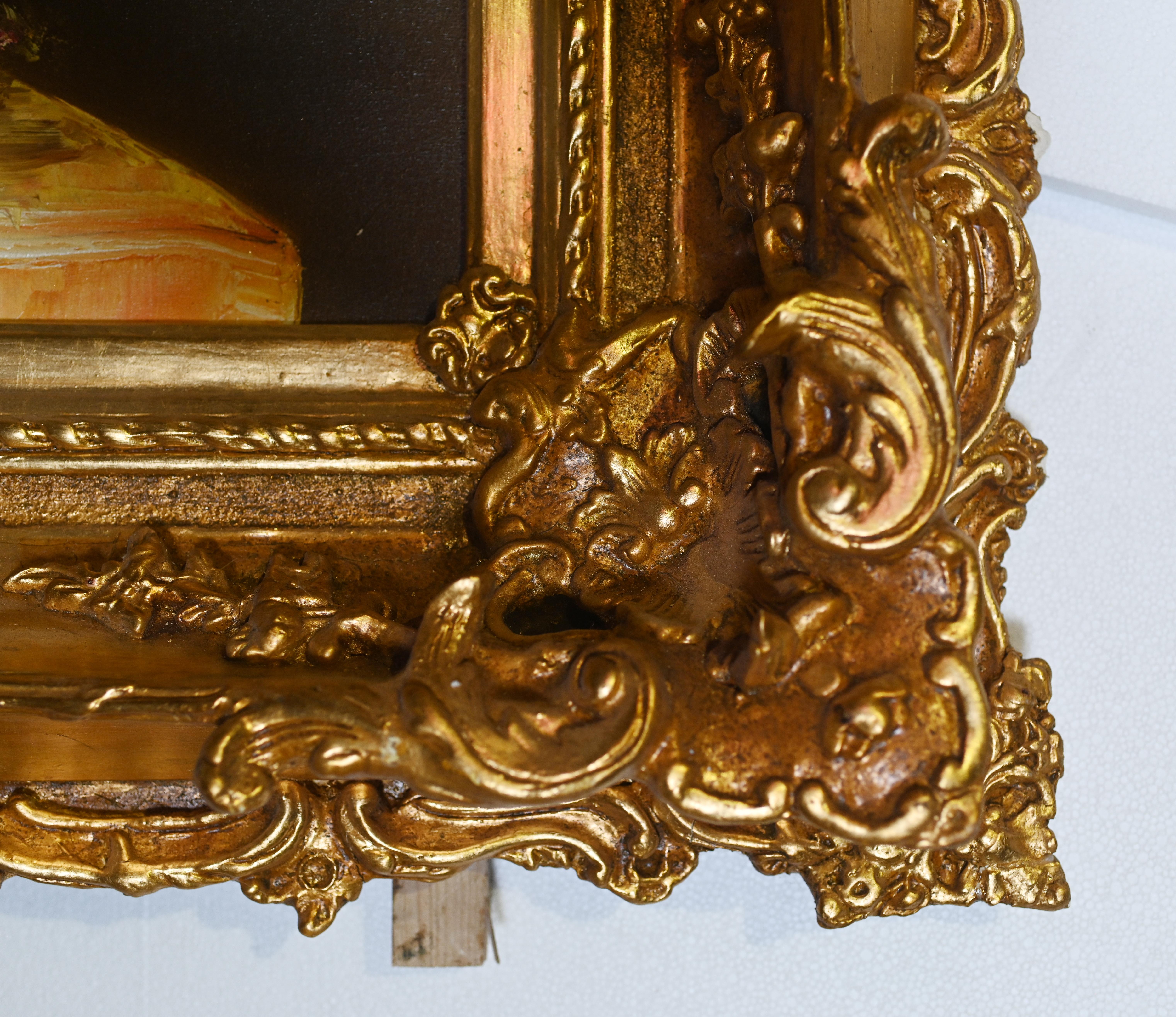 Pintura al Óleo Floral Grande Renacimiento Victoriano 6 pies 180 CM en venta 2
