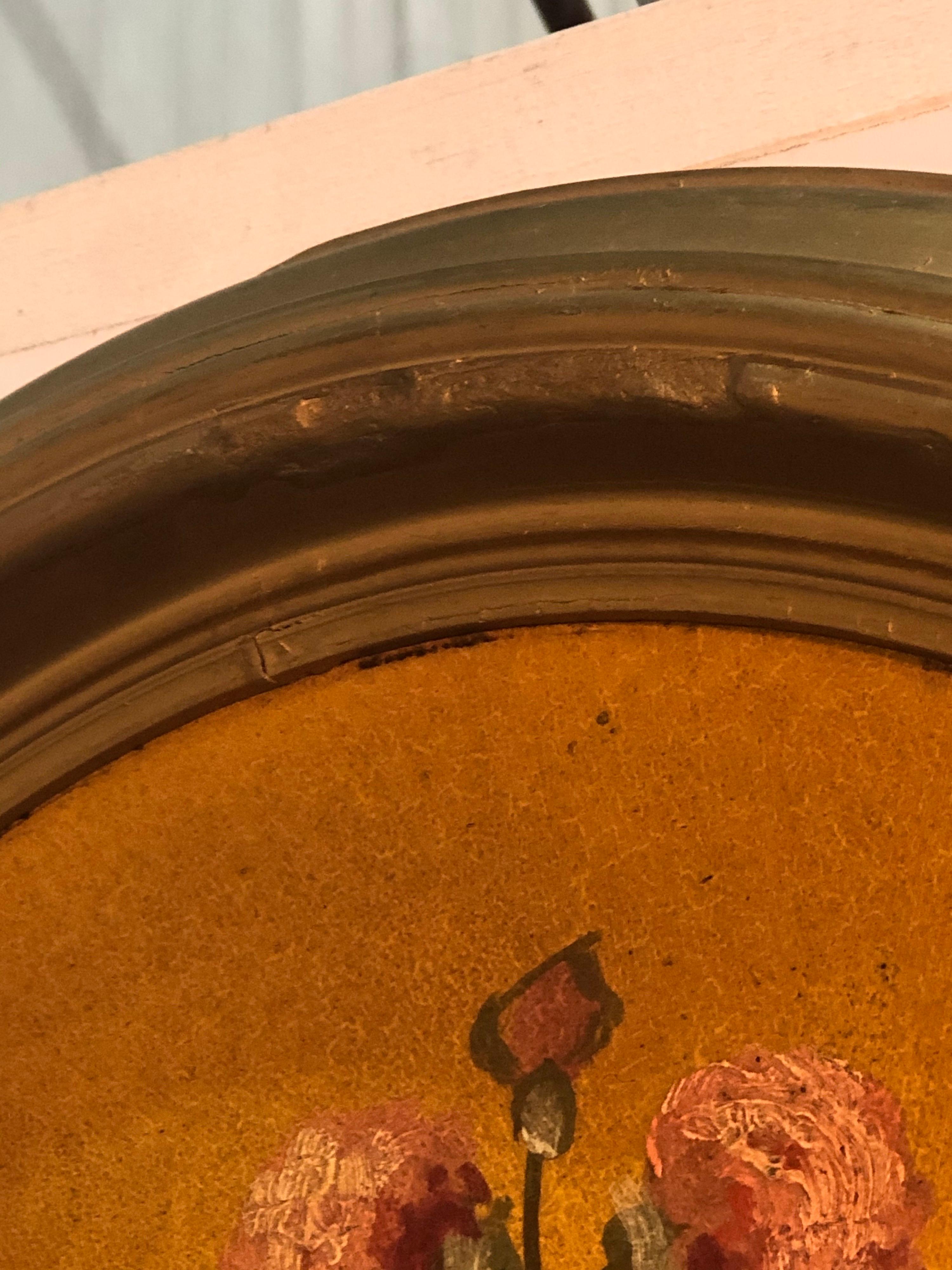 Large Floral Oval Oil on Board Still Life 4