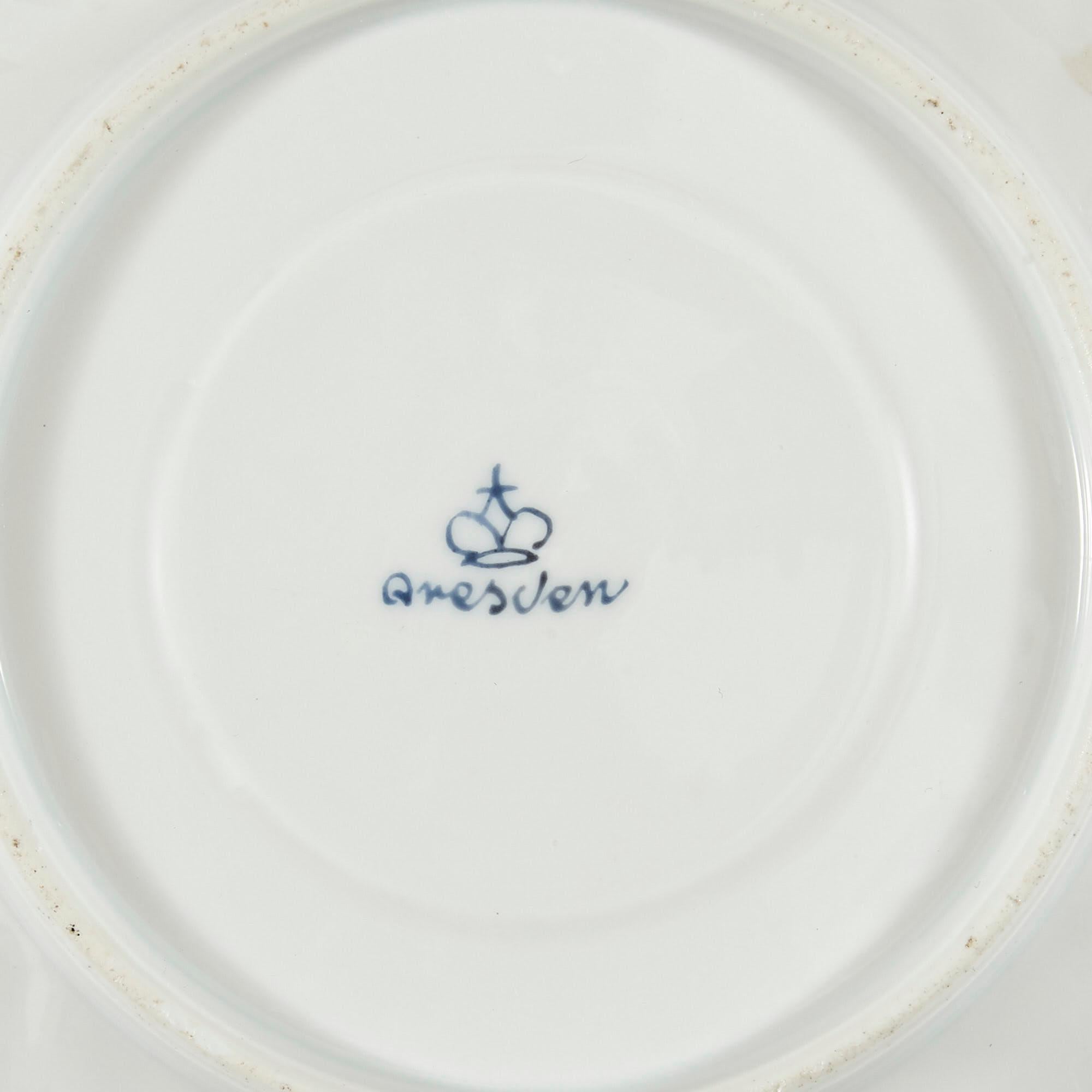 Large Floral Porcelain Dessert Service by Dresden 2